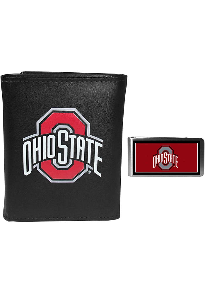 Ohio State Buckeyes Leather Mens Money Clip