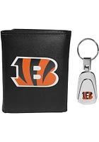 Cincinnati Bengals Leather W Key Chain Mens Trifold Wallet