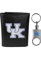 Kentucky Wildcats Leather w Valet Key Chain Mens Trifold Wallet