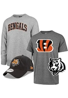 Cincinnati Bengals Mens Grey Gift Pack Long Sleeve Crew Sweatshirt