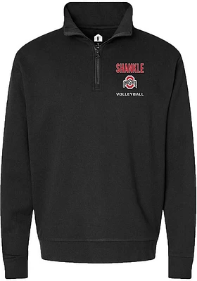Ava Shankle Mens Rally Black Ohio State Buckeyes NIL Embroidered Qtr Zip Pullover