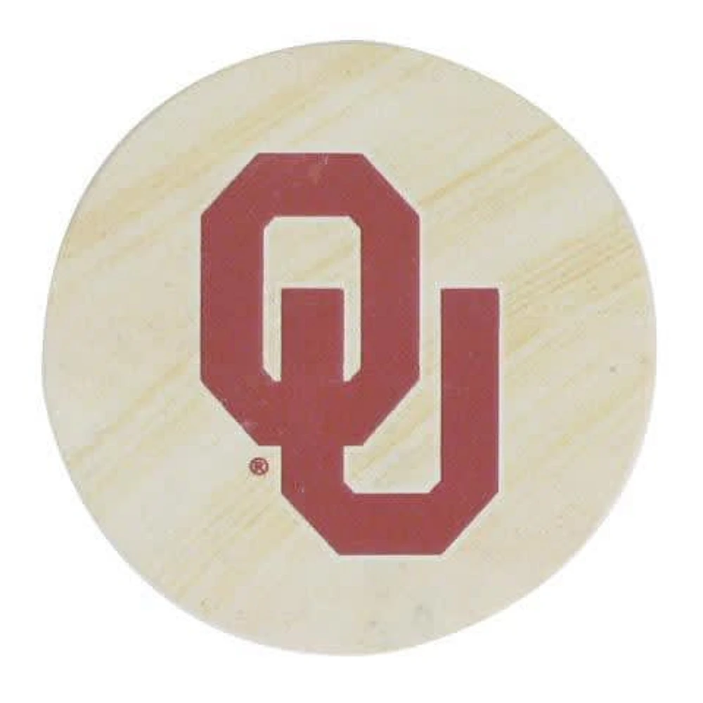 Oklahoma Sooners Sandstone Coaster - White