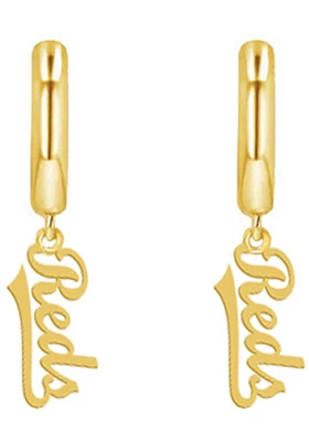 Cincinnati Reds The Logo Charm Hoops Womens Earrings