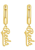 Cincinnati Reds The Logo Charm Hoops Womens Earrings