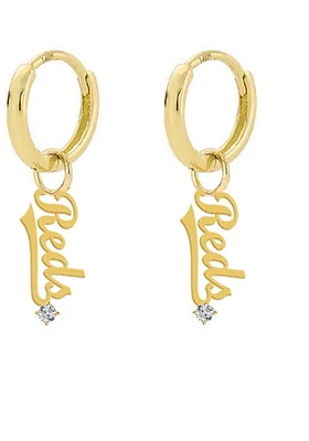 Cincinnati Reds The Nameplate Charm Hoops Womens Earrings