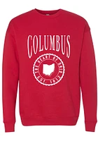 Emily Roggenburk Columbus Mens Red College Style Long Sleeve Crew Sweatshirt