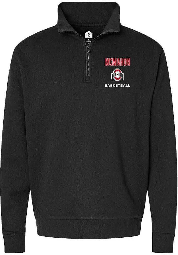 Cotie McMahon Mens Rally Black Ohio State Buckeyes NIL Embroidered Qtr Zip Pullover