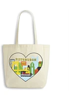 Pittsburgh Skyline Heart Reusable Bag