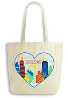 Chicago Skyline Heart Reusable Bag