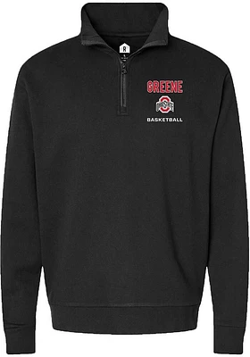 Madison Greene Mens Rally Black Ohio State Buckeyes NIL Embroidered Qtr Zip Pullover