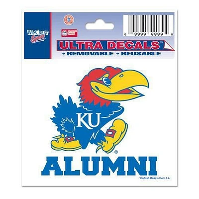 Kansas Jayhawks 3x4 Alumni Auto Decal - Blue