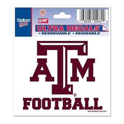 Texas A&M Aggies 3x4 Auto Decal - Maroon
