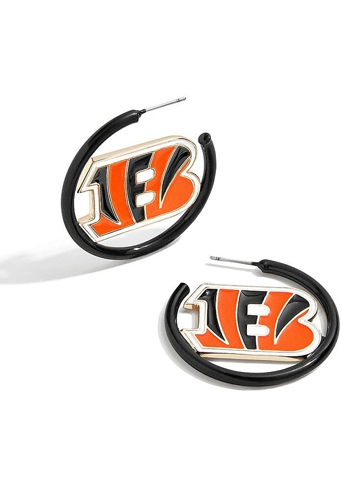 Cincinnati Bengals Enamel Hoops Womens Earrings