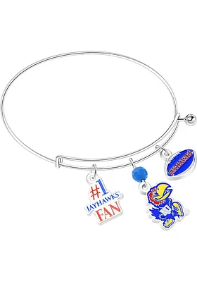Kansas Jayhawks Three Charm Womens Bracelet