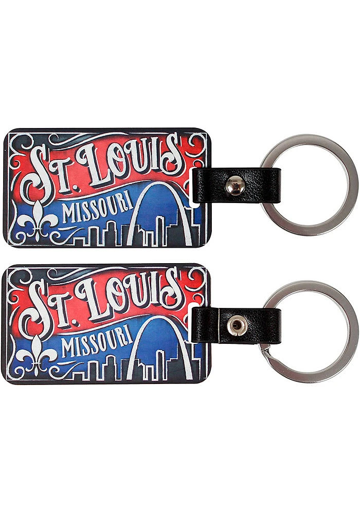 St Louis Red and Blue Keychain