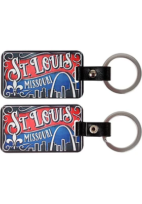 St Louis Red and Blue Keychain