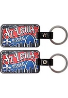St Louis Red and Blue Keychain