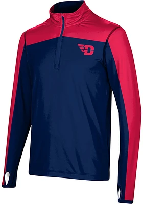 ProSphere Dayton Flyers Mens Navy Blue Sharp Long Sleeve Qtr Zip Pullover