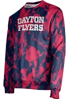 ProSphere Dayton Flyers Mens Navy Blue Grunge Long Sleeve Crew Sweatshirt