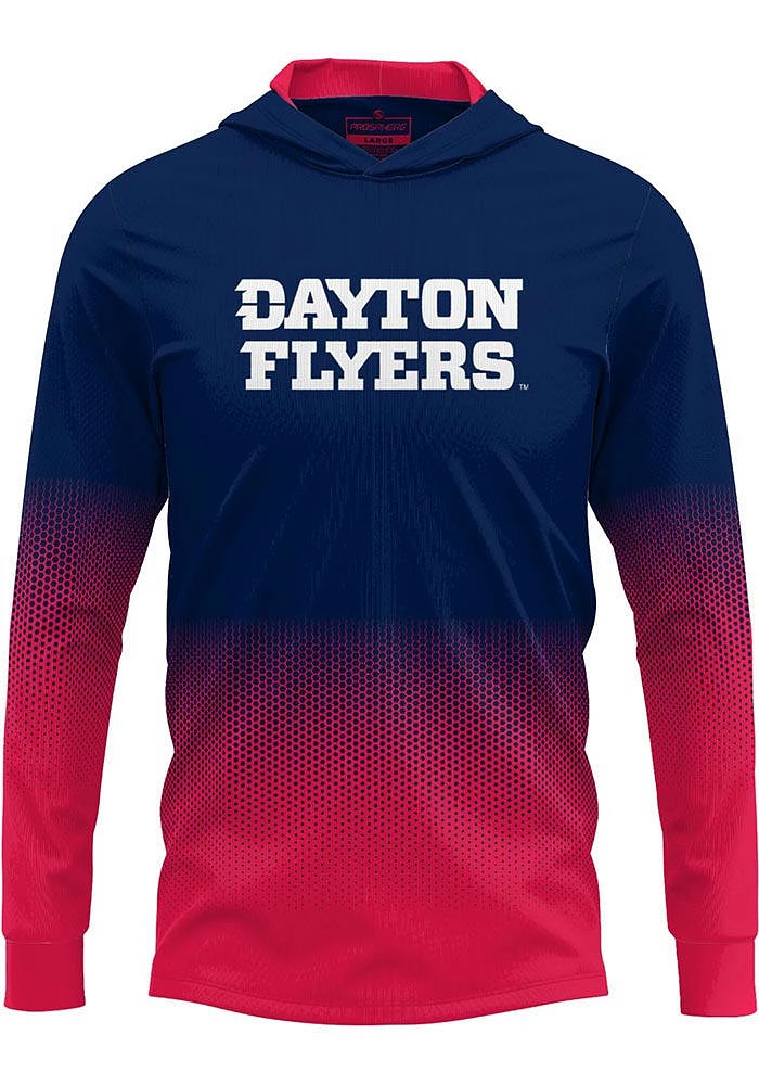 ProSphere Dayton Flyers Mens Navy Blue Hex Pro Long Sleeve Hoodie