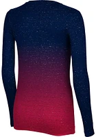 ProSphere Dayton Flyers Womens Navy Blue Ombre LS Tee