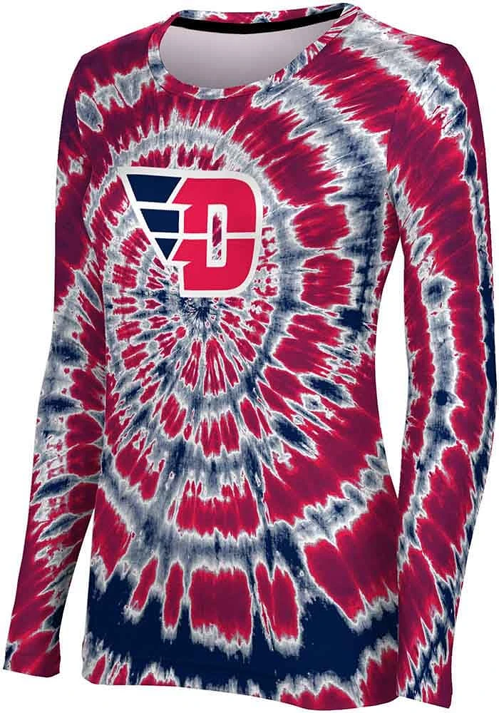 ProSphere Dayton Flyers Womens Navy Blue Tie Dye LS Tee