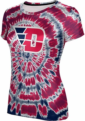 ProSphere Dayton Flyers Womens Navy Blue Tie Dye Short Sleeve T-Shirt