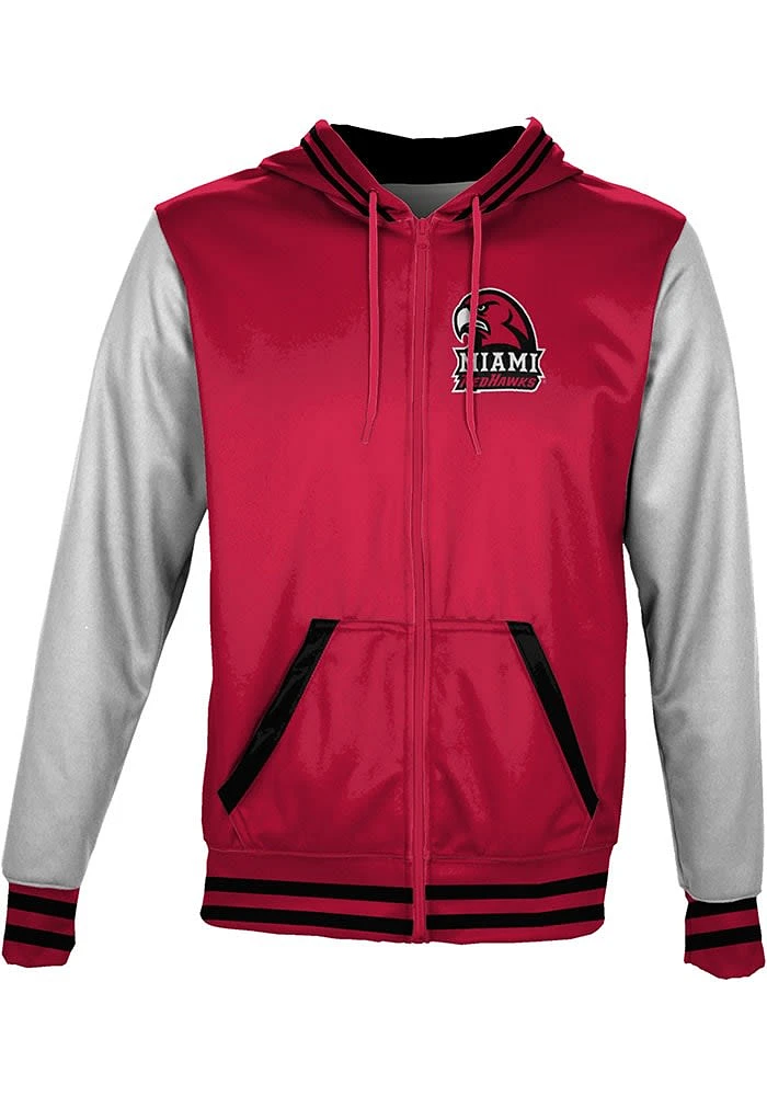 ProSphere Miami RedHawks Mens Red Letterman Light Weight Jacket