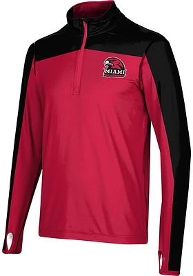 ProSphere Miami RedHawks Mens Red Sharp Long Sleeve Qtr Zip Pullover