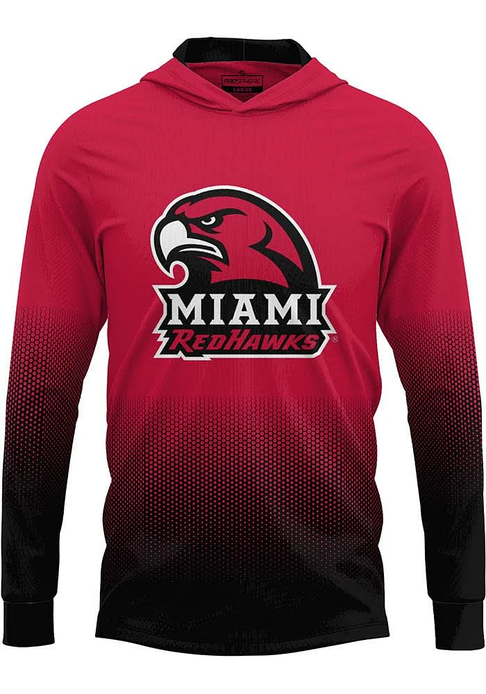 ProSphere Miami RedHawks Mens Red Hex Pro Long Sleeve Hoodie