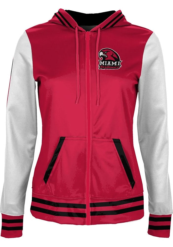 ProSphere Miami RedHawks Womens Red Letterman Light Weight Jacket