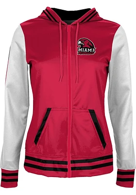 ProSphere Miami RedHawks Womens Red Letterman Light Weight Jacket