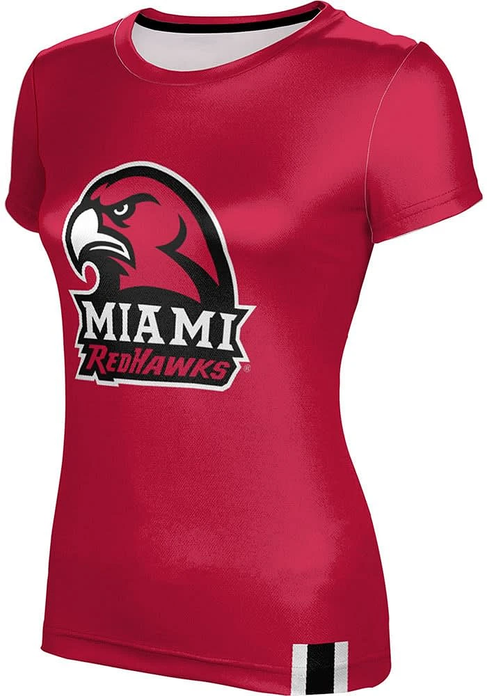 ProSphere Miami RedHawks Womens Red Solid Short Sleeve T-Shirt