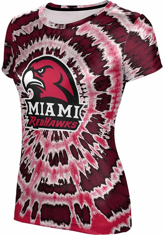 ProSphere Miami RedHawks Womens Red Tie Dye Short Sleeve T-Shirt