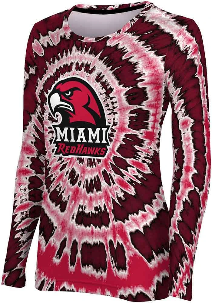 ProSphere Miami RedHawks Womens Red Tie Dye LS Tee