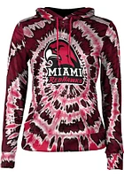 ProSphere Miami RedHawks Womens Red Tie Dye Hooded Sweatshirt