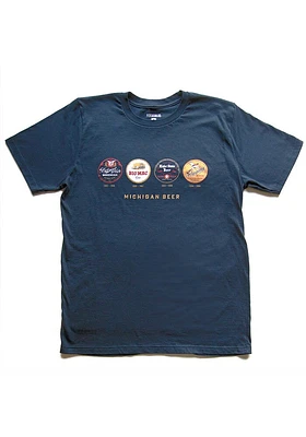 Peninsulas Michigan Navy Blue Beers Short Sleeve T Shirt