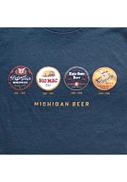 Peninsulas Michigan Navy Blue Beers Short Sleeve T Shirt