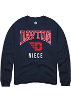 Rally Dayton Flyers Mens Navy Blue Niece Long Sleeve Crew Sweatshirt