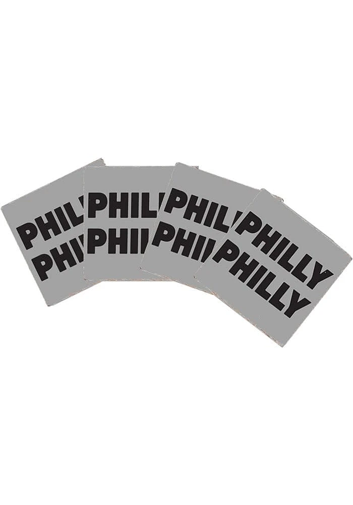 Philadelphia Philly Philly 4x4 Wood Coaster - Grey