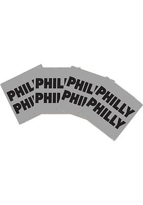 Philadelphia Philly Philly 4x4 Wood Coaster - Grey