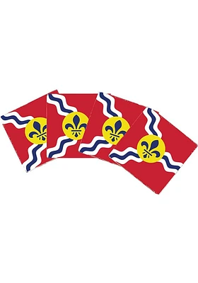 St Louis Flag 4x4 Wood Coaster - Red