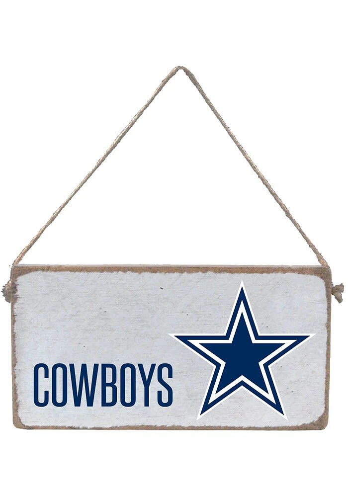 Dallas Cowboys Mini Plank Sign - White