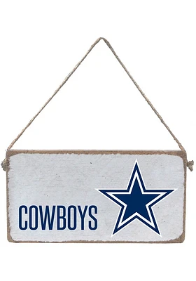 Dallas Cowboys Mini Plank Sign - White