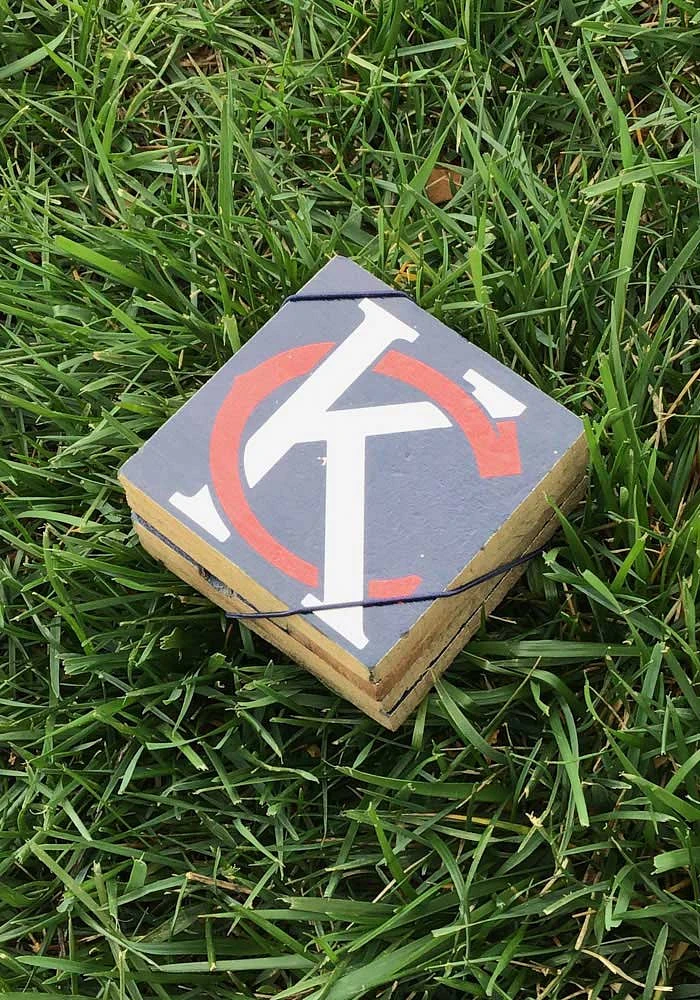Kansas City KC Monogram 4x4 Wood Coaster - Grey