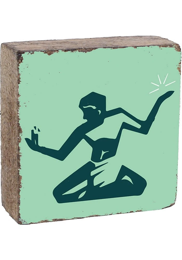 Detroit Spirit Of Detroit Rustic Block Sign - Green