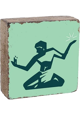 Detroit Spirit Of Detroit Rustic Block Sign - Green