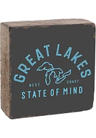 Michigan Great Lakes Rustic Block Sign - Grey