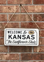 Kansas Sunflower State Welcome Mini Plank Sign - White