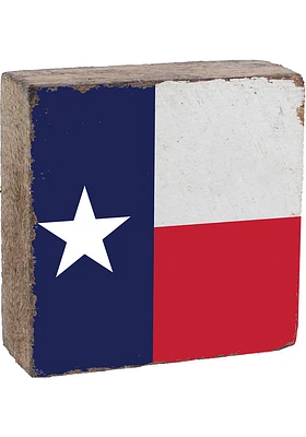 Texas Flag Rustic Block Sign - Red